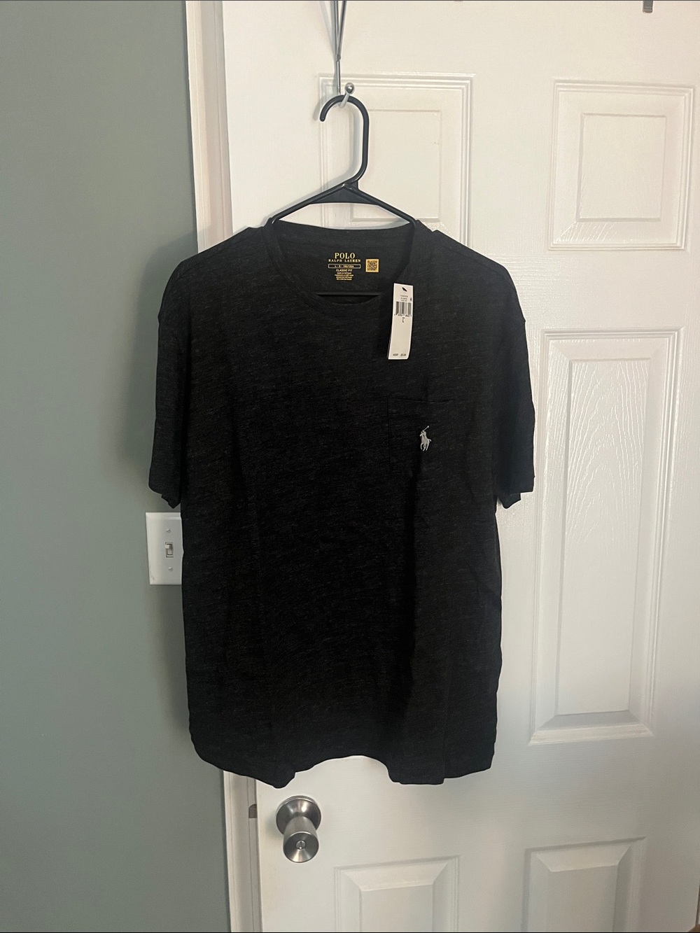 Polo by Ralph Lauren Heather Dark Gray Short Sleeve Pocket Tee NWT